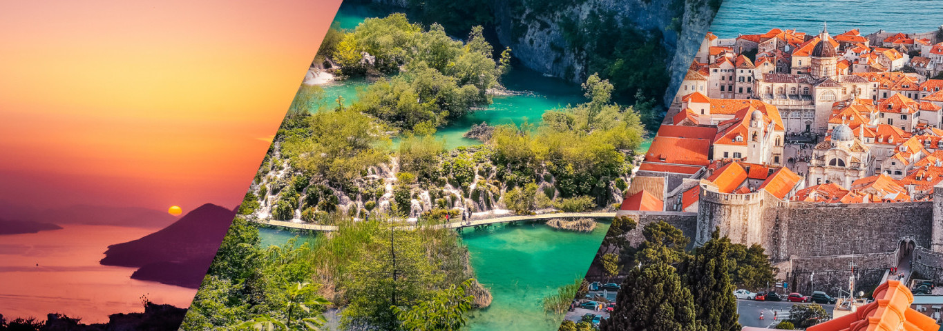 Das Beste aus Kroatien – 5 berühmte Orte in Kroatien in einem Banner