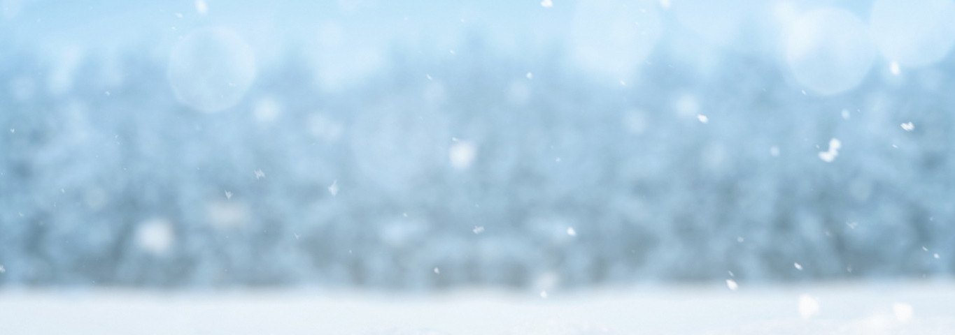 Verschneite Winterlandschaft mit Schneeflocken